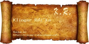 Klinger Réka névjegykártya