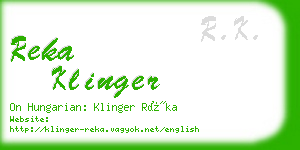 reka klinger business card